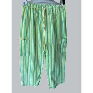 Fresh Produce Ladies Capri Pants Colorful Cargo Style Elastic Waist EUC  Small